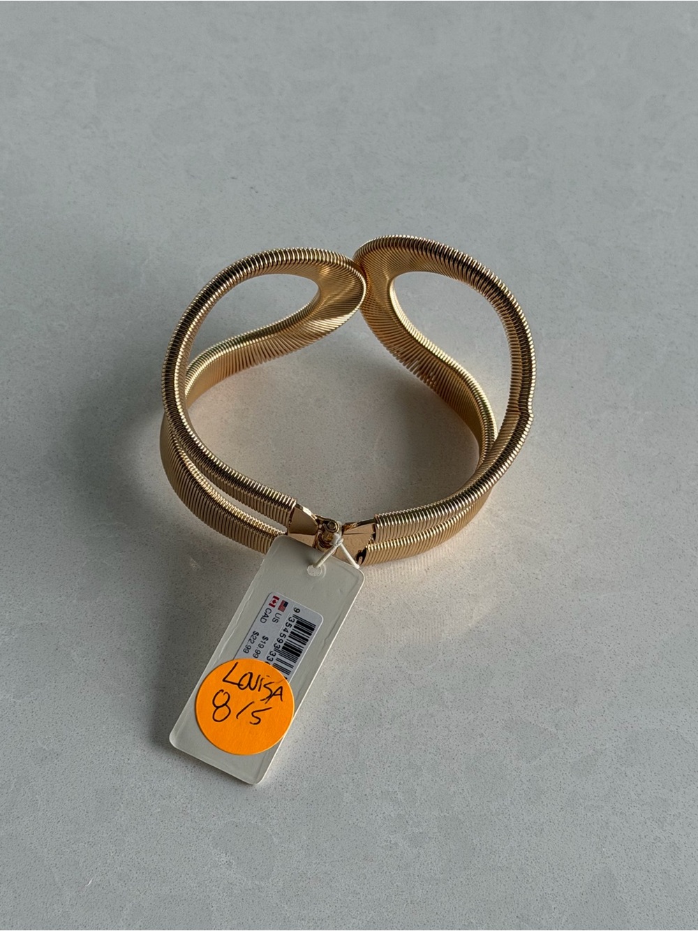 Gold Cable Bracelet/Cuff - Picture 2 of 5